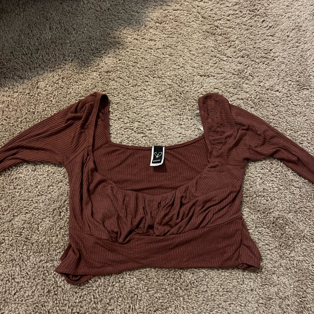Windsor Red Ruched Asymmetrical Blouse